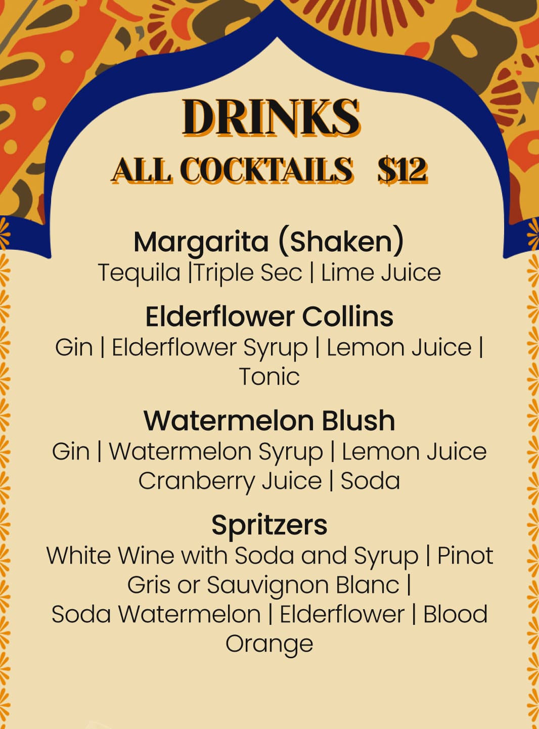 cocktail menu